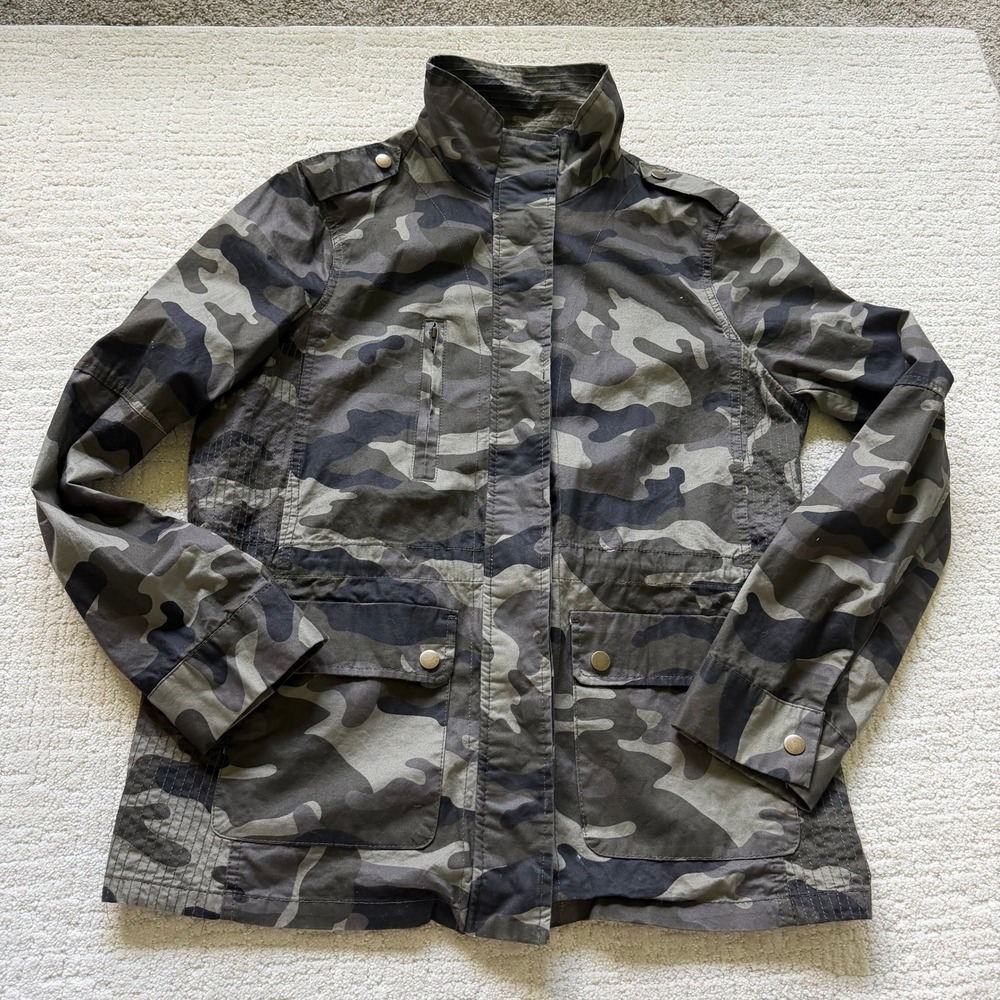 2Sable‎ Camo Utility Jacket Womens XL Green Camouflage Military Field Coat